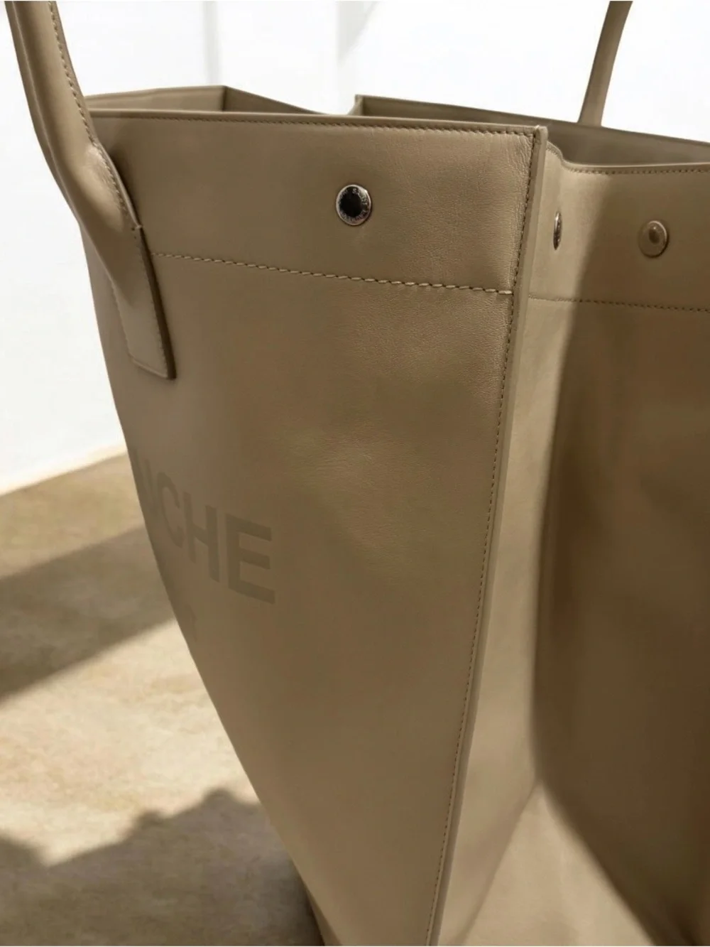 Saint Laurent Rive Gauche Tan Leather Tote Bag